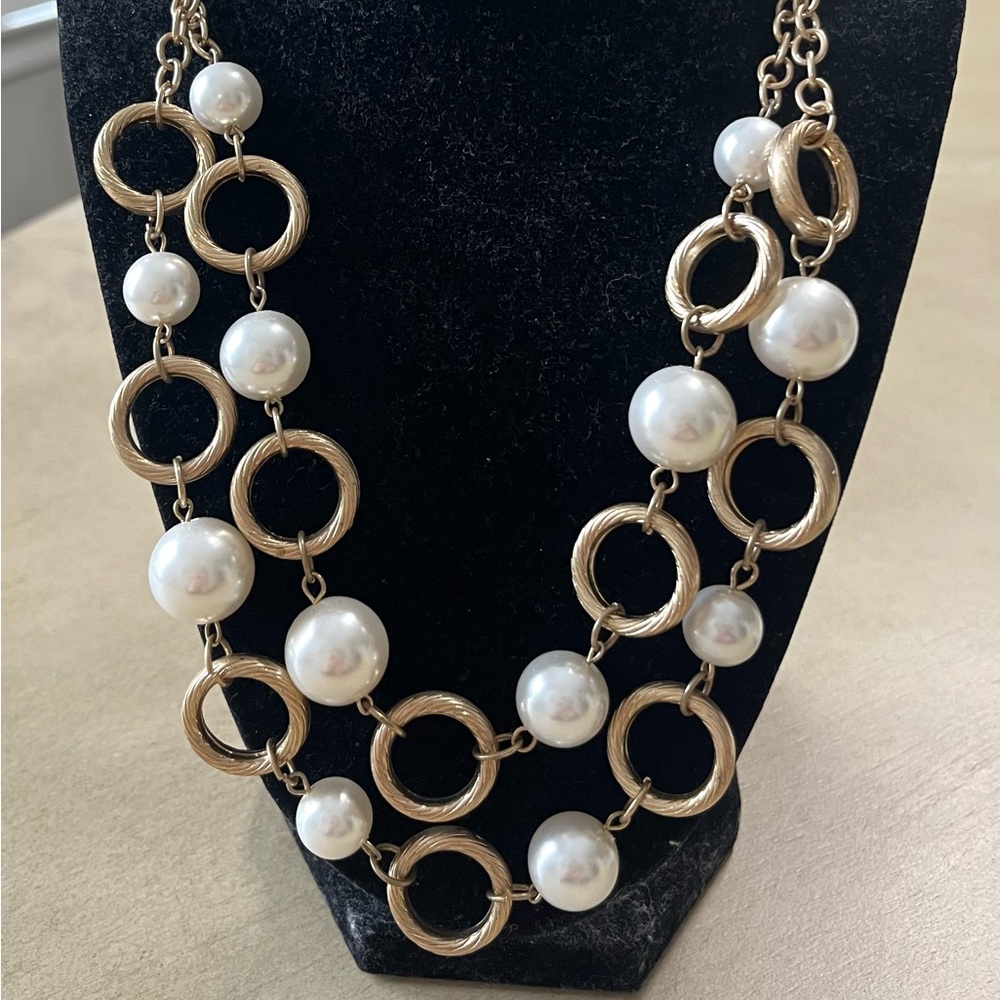 Erica Lyons Gold and Pearl Necklace